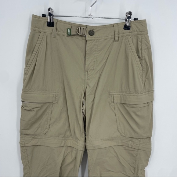 REI Co-Op Convertible Relaxed Fit Pants Sz 4 beige cream gorpcore - Picture 2 of 10